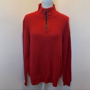 Kenneth Cole Red 1/4 Zip Knit Sweater